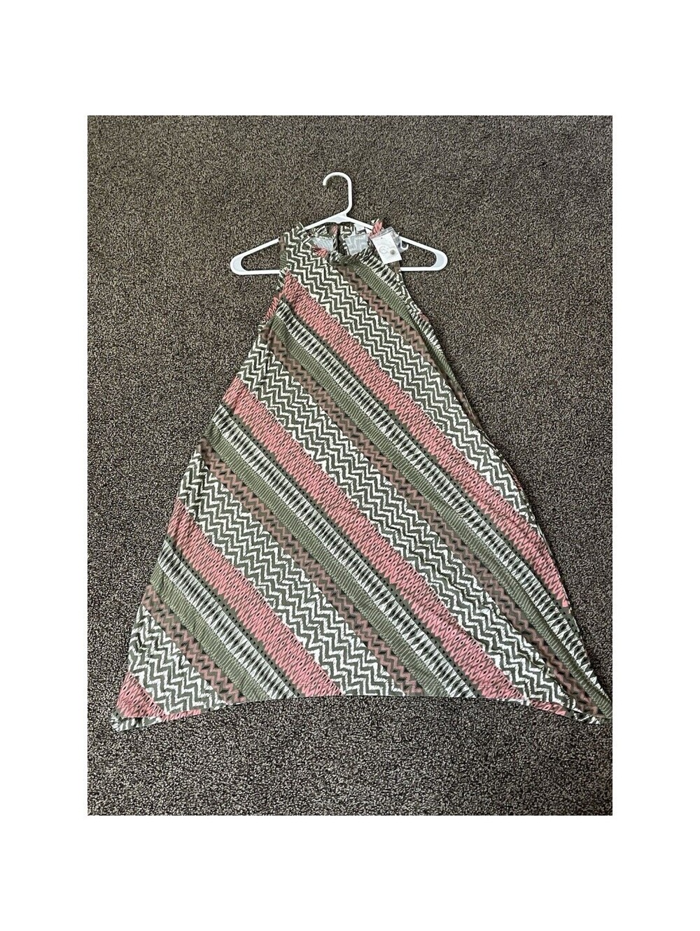NWT C'EST. 1946 Women's Pink Green Print Dress Size S Casual Has Pockets